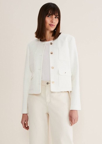 Phase Eight Ripley Tweed Jackets White Australia | XC8067395